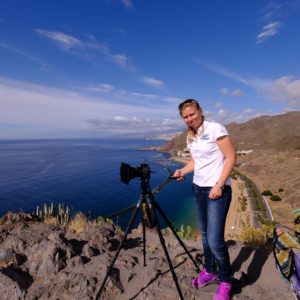 Beim Fotografieren mit Filter oberhalb des Teresitas Strandes auf Teneriffa.