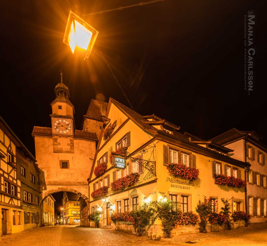 Rothenburg ob der Tauber - Nachtlichter in der mittelalterlichen Altstadt - Markus Turm by Night