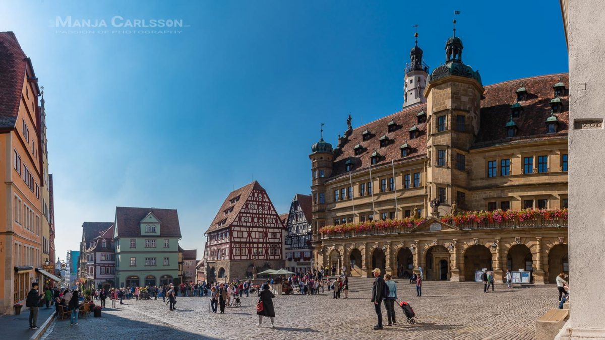 Panoramafotografie Rothenburg ob der Tauber - Marktplatz - Panorama aus 7 HK-Fotos