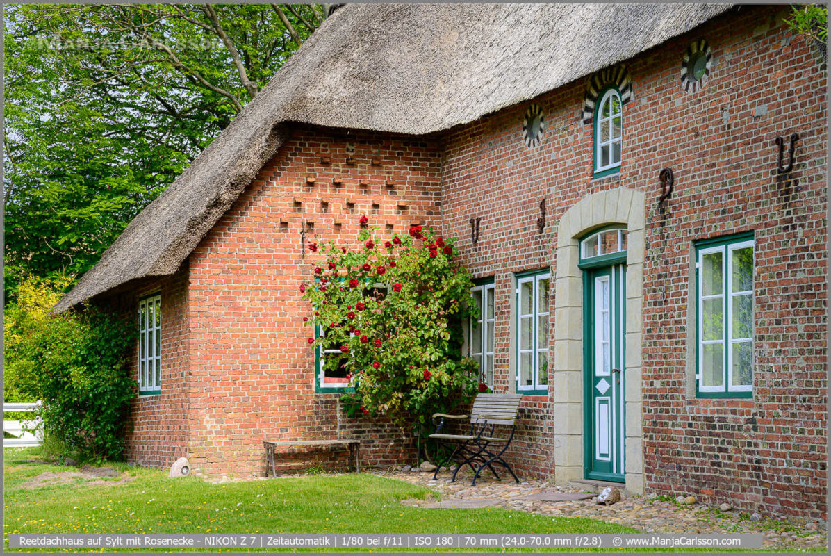 Reetdachhaus auf Sylt mit Rosenecke