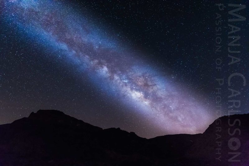 Milchstraße am Mirador Ucanaca - Berg Guajara kurz vor 23h