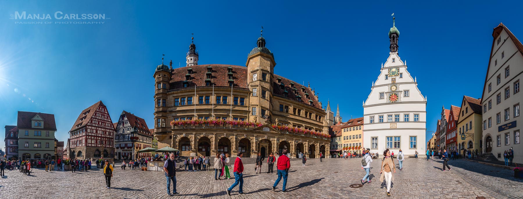 Rothenburg ob der Tauber - Markt - Panorama aus 15 HK-Fotos